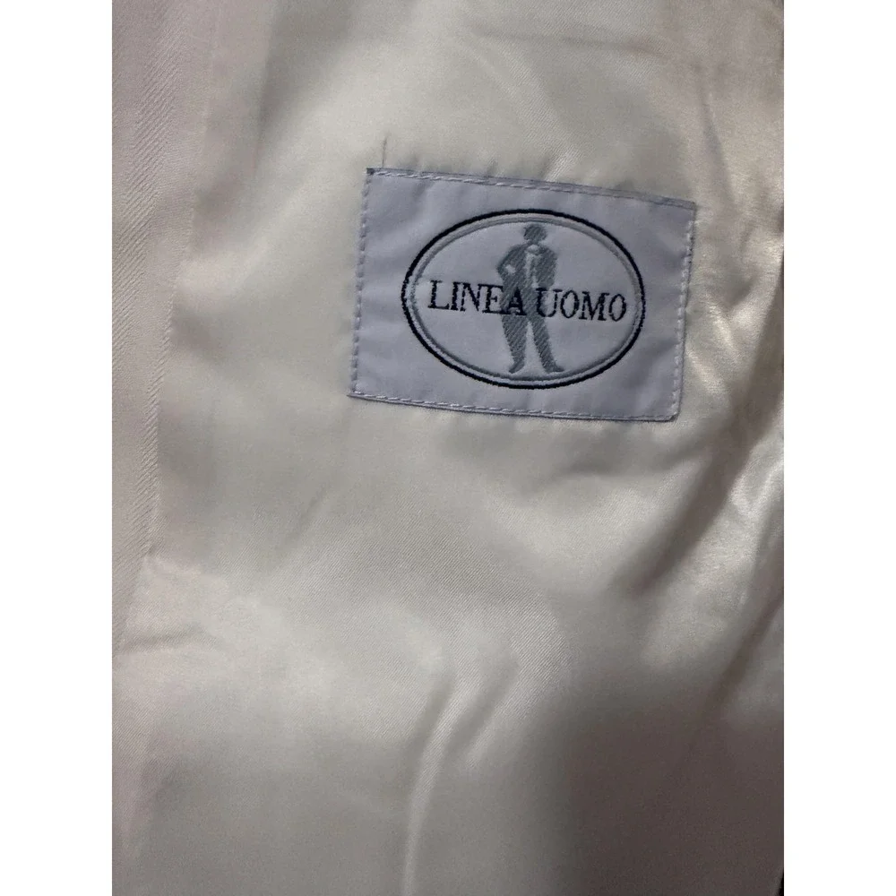 Linea Uomo Suit Mens 48XL 44x34 Beige Silk Jacket Green Wool‎ Pants Big Tall